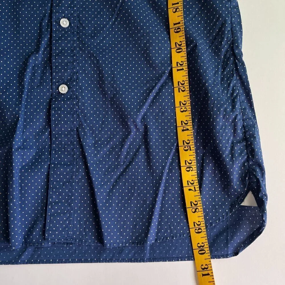 J.Crew Slim-fit Ludlow Premium Cotton Slim Fit Dress Shirt Blue Polka Dot Size L
